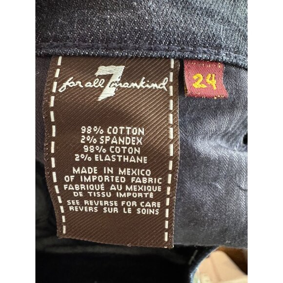 7 For All Mankind Womens Straight Leg Jeans Size 24 Medium Wash Dark Denim Cotto - Picture 5 of 9